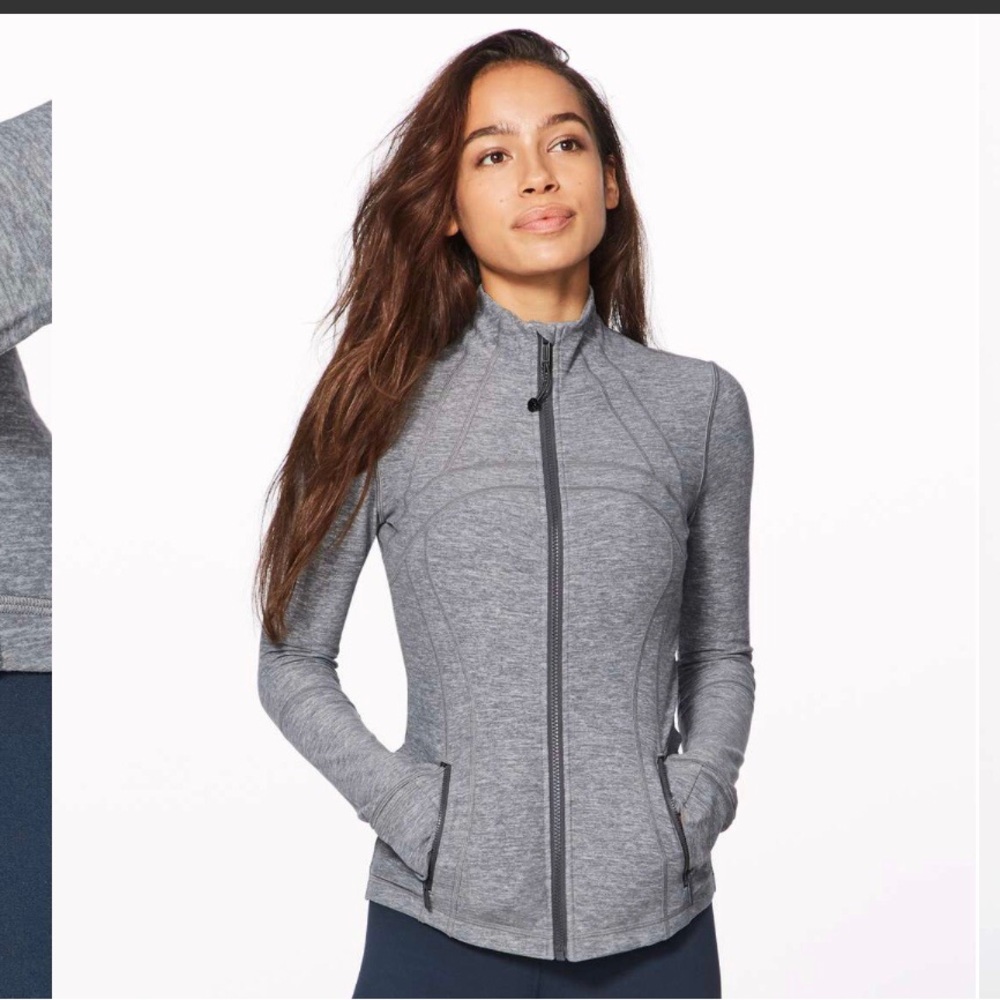 lululemon define Women's Heather Gray Full-Zip Active Jacket Size 8